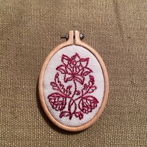 Hand Embroidered Flower Brooch